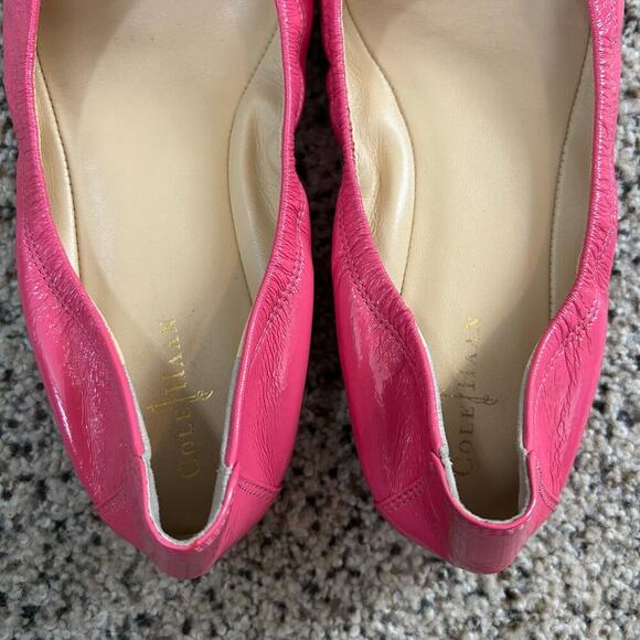 Cole Haan Womens Ballet Flats Size 7 Pink Patent Leather Slip On - Picture 4 of 7